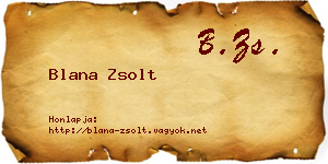 Blana Zsolt névjegykártya